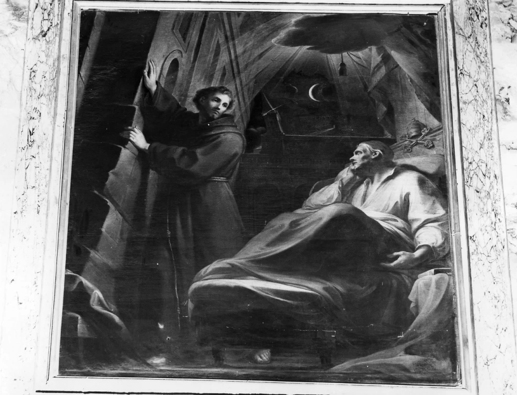 Papa Innocenzo III vede in sogno San Francesco d'Assisi sostenere la basilica Lateranense - hiesa di S. Maria in Ara Coeli, Roma